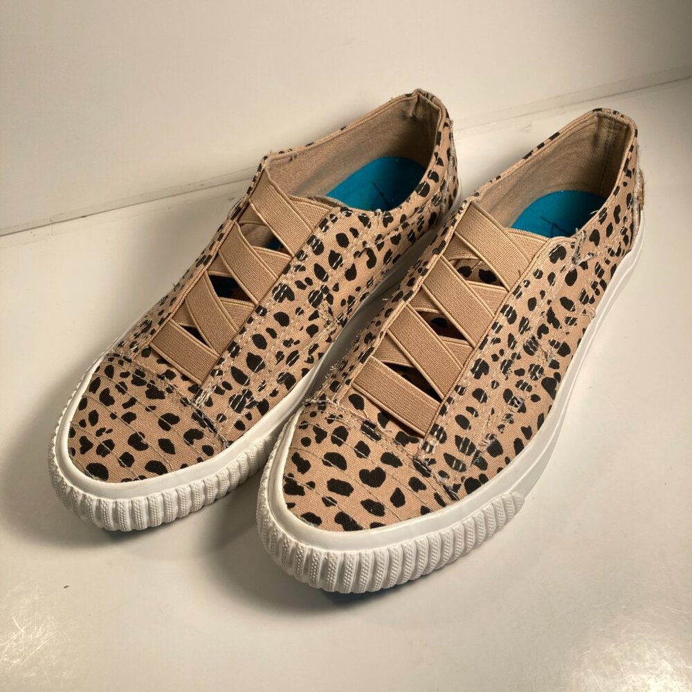 Blowfish Leopard Slip-on Sneakers/ Size 7.5/ Distressed Canvas/ Lightweight